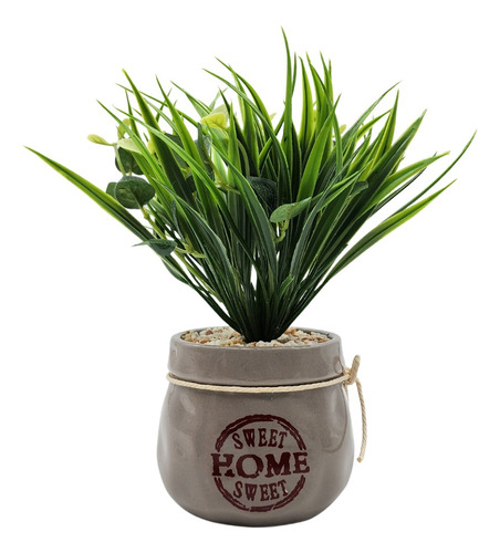 Planta Artificial Plantita Macetero Ceramica Sweet Home