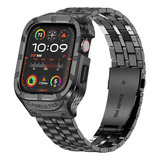 Malla Y Caja Para Apple Watch 45/44/42mm 9/8/7/6 Negro_a