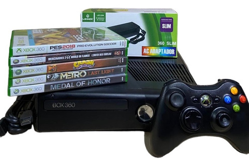 Xbox 360 Destravado Completo + 5 Jogos