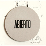 Cartel Abierto Cerrado 17cm Letterpress Doble Faz 