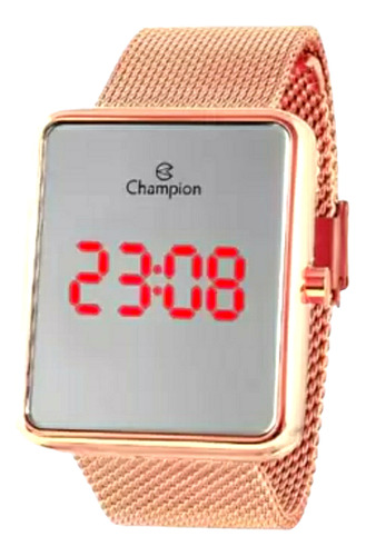 Relógio De Pulso Champion Ch40080 Espelhado Com Rose
