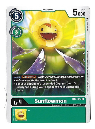 Digimon Ccg Sunflowmon - Common Bt4 Frete Incluso