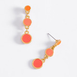 Aretes Largos Con 4 Baños De Oro En Tono Naranja Y Coral 