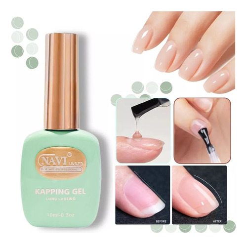 Kapping Gel Transparente Navi Uv Led De Larga Duracion Uñas