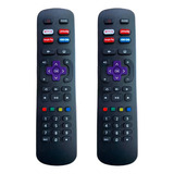 Kit 2 Controle Remoto Compatível Tv Philco Roku Hbo Go