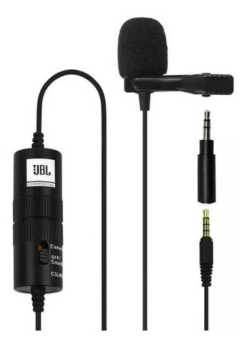 Microfone Lapela Jbl Cslm20b Omnidirecional Preto A Bateria