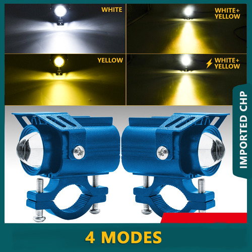 Par Faros Estrobos Led 60w Alta/baja Doble Color Auto Moto