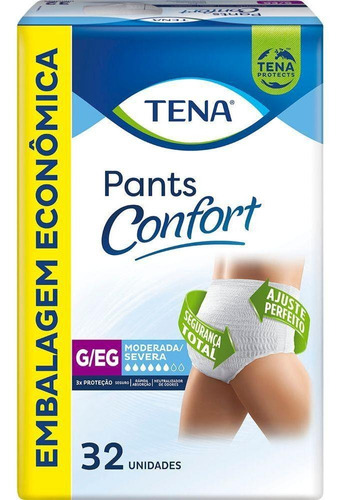 Roupa Íntima Tena Pants Confort G/eg 32 Unidades