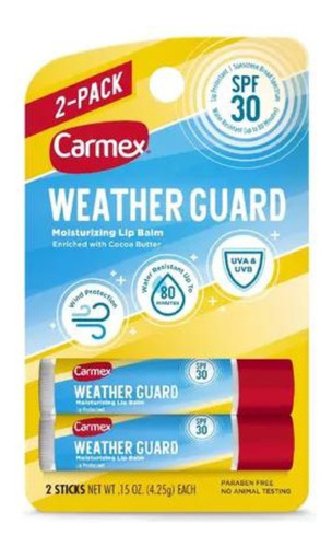 Carmex Weather Guard Bálsamo Labial En Barra Spf 30 X2