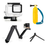 Bastão Go Pro Dobrável 3 Way Boia Gopro Caixa Estanque 5 6