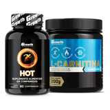 Hot Termogênico 60 Caps + L-carnitina Em Pó 200g Growth