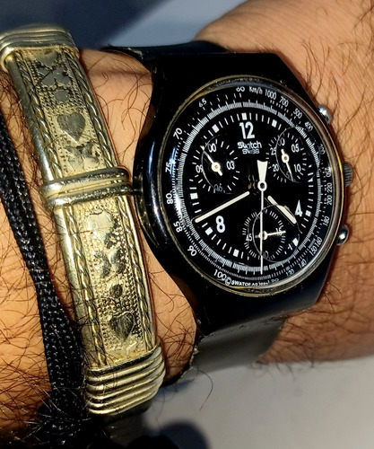 Escaso Y Unico Reloj Swatch Scb114 Pure Black  | Vintage