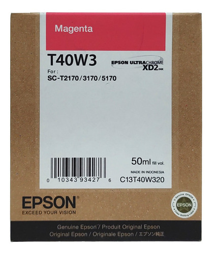 Tinta T40w3 Magenta Para Epson T3170/5170 Plotter