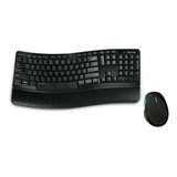 Kit De Teclado Y Mouse Inalámbrico Microsoft Sculpt Comfort Español De Color Negro