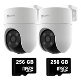  Kit 2 Camara Seguridad Wifi Ezviz H8c + Microsd 256gb