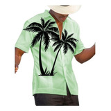 Camisa Hawaiana Moda Casual Estilo Slim Fit Para Hombre