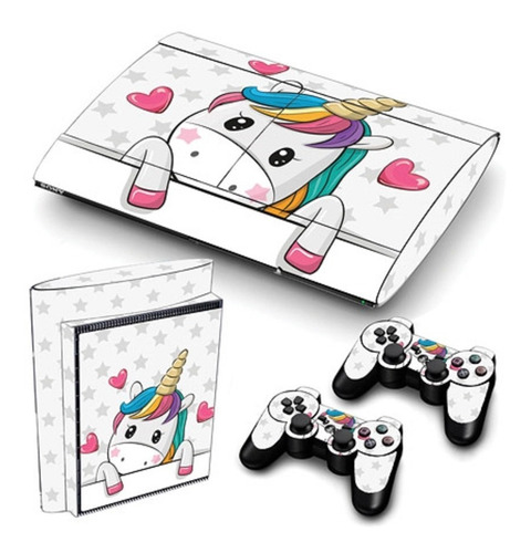 Skin Personalizado Para Ps3 Super Slim Unicornio (0314)