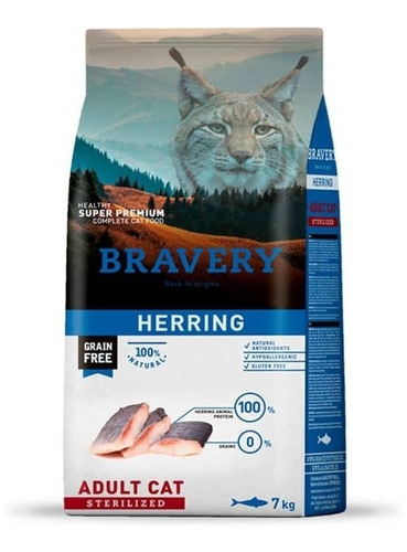 Bravery Arenque (herring) Gato Adulto Esterilizado 7 Kg