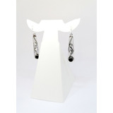 Aretes Colgantes Largos Con Piedra En Plata Ley. 925