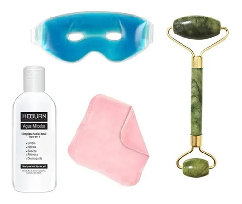 Kit Cuidado Facial + Masajeador Piedra Verde Jade Premium 