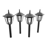 Set 4 Estaca Solar Luz Led Lampara 50 Cms De Alto