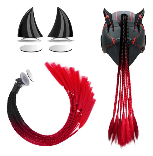 Set Trenzas Cuernos Casco Moto Deportivos Para Mujer Hombre | MercadoLibre