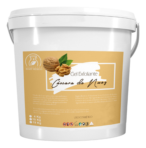 Gel Exfoliante De Cascara De Nuez Facial & Corporal 4 Kilos