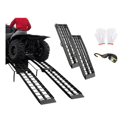 Rampas De Carga Atv Para Camionetas De 7.5 Pies Con Correas Negro