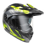 Casco Doble Proposito Techx2 Tx-909 Abatible Amaril Moteros