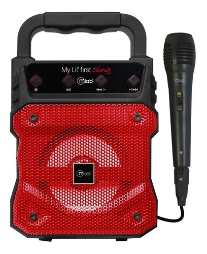 Parlante Karaoke Microlab My Lil' First Sing Fm Bt Usb Rojo