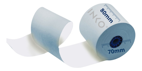 20 Rollos Papel Térmico 80x70 Color Azul Impresora 80mm