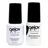 Duo Gel Para Uñas Gloss Over Tonos Black 15g + White 9g 2pzs Color Black Y White