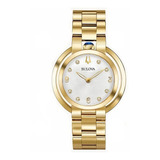 Reloj Bulova Rubaiyat Dorado 97p125 Dama Diamantes Original
