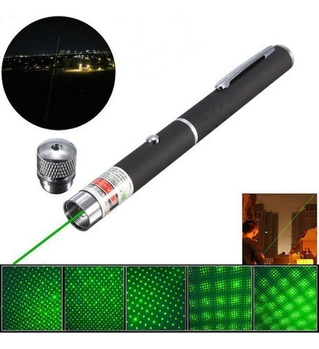 Caneta Laser 3 Niveis C/ Movimento Pointer Verde Forte Laser Preto