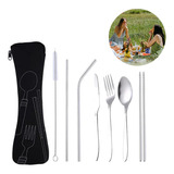 Kit Cámping Picnic Cubiertos Palillo Pajita Utensilio Cocina