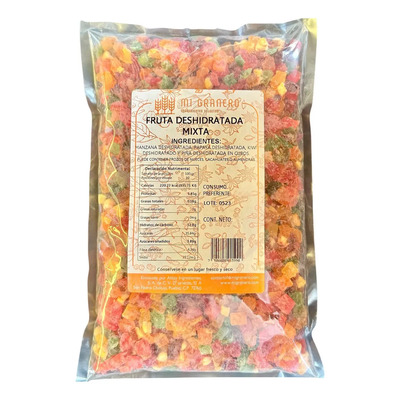 Fruta Mixta Deshidratada Picada Cubos 1 Kilo Premium | Meses sin interés