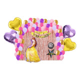 Kit Decoracion Cumple Globos Princesa Bella Y La Bestia 79pz