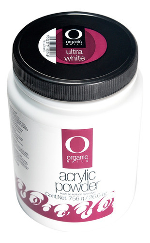 Polvo Acrílico Acrylic Powder Ultra White 756g Organic Nails