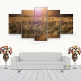 Quadro Decorativo Paisagem Campo Gramado 115x60 5 Peças N05