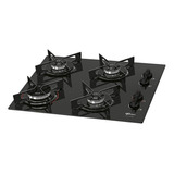 Cooktop Fischer 4 Bocas Fit Line Gás Mesa Vidro Preto Bivolt