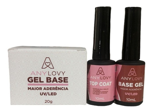 Kit Any Lovy  Top Coat + Basegel + Gel 20g/24g A Sua Escolha