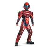Disfraces De Spartan Rojo De Halo Con Músculo Para Niños