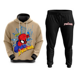 Conjunto De Moletom Sublimado Infantil Homem Aranha Herói