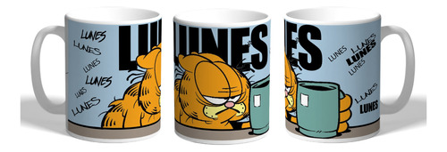 Taza Personalizada Garfield Con Frase Hoy Es Lunes