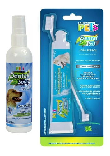 Kit Dental Pasta Y Cepillo Perro + Spray Ultra Anti-sarro