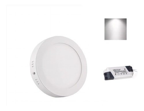 X10 Foco Panel Plafón Led 18w Sobrepuesto Redondo Luz Frio