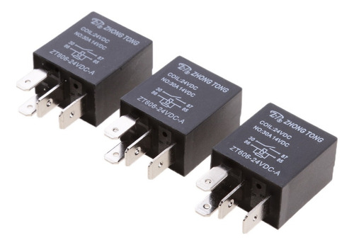 3pcs Spst Relés Con Enchufe Arnés De 4 Pin 24v 30a Para