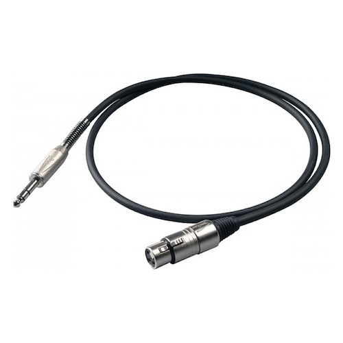 Cable Proel Canon Hembra-plug 6.3mm Stereo Bulk210lu5 5mts