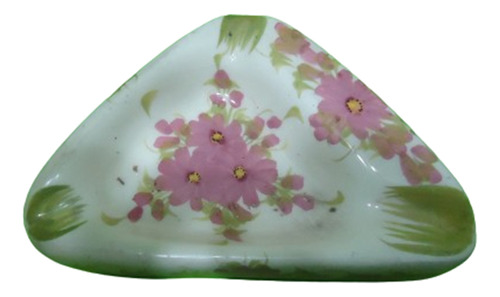 Cenicero De Ceramica Triangular, Pintada A Mano