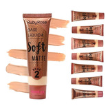 Base Líquida Soft Matte Bege 2-3-4-5-6-7-8 Ruby Rose Hb 8050 Tons Matte Bege 2